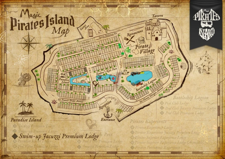 Descubre la ubicación de Paradise Island Swim-up Jacuzzi Lodge