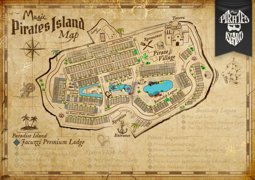 Descubre la ubicación de Paradise Island Jacuzzi Lodge